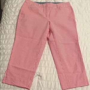 Talbots Red and White Striped Cropped Pants